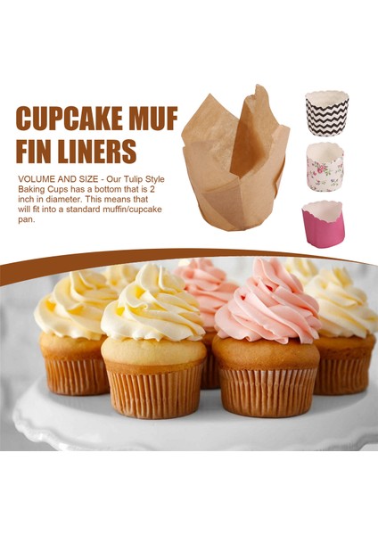 200 Adet Lale Cupcake Liner Pişirme Bardakları Kağıt Cupcake ve Muffin Pişirme Bardakları Düğünler ve Doğum Günü Için (Yurt Dışından) indirimleri