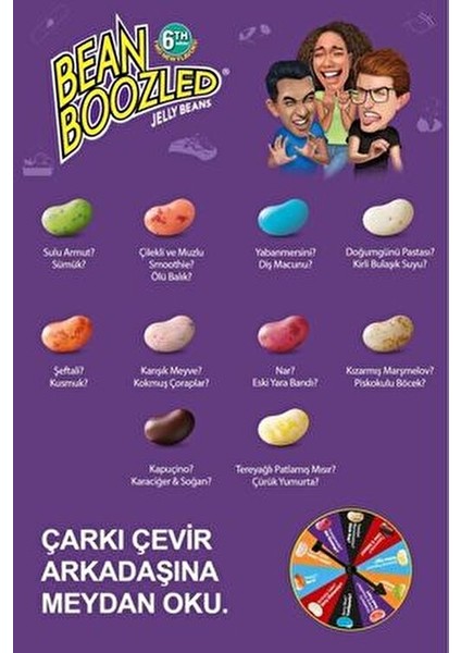 Bean Boozled 6 Kişilik Çarklı Karışık Aromalı Şekerleme 100 Gr Eğlenceli Oyun fiyatları