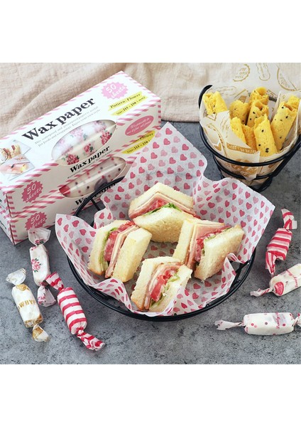 50PCS Ekmek Gıda Ambalaj Ambalajlar Için Tek Kullanımlık Yağ Geçirmez Balmumu Kağıdı Burger Pişirme Balmumu Pedi Kağıdı, C (Yurt Dışından) modelleri
