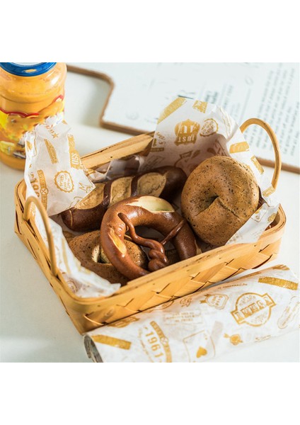 50PCS Ekmek Gıda Ambalaj Ambalajlar Için Tek Kullanımlık Yağ Geçirmez Balmumu Kağıdı Burger Pişirme Balmumu Pedi Kağıdı, C (Yurt Dışından) indirimleri