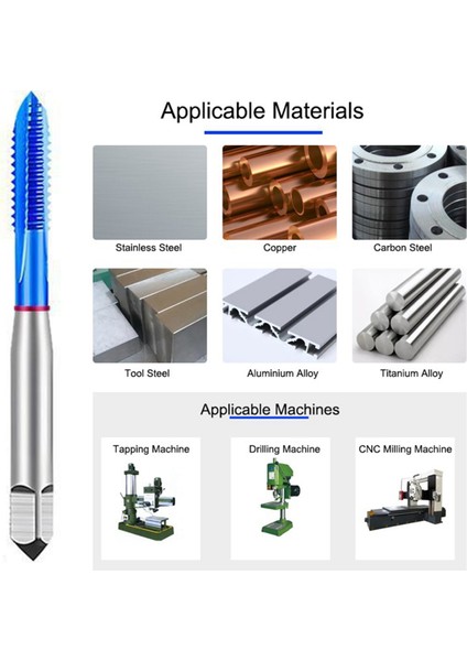 Makine Iplik Kılavuzu Nano Kaplama Musluk Kobalt Yüksek Hızlı Çelik Özel Vidalı Uç Makine Bit (M4X0 7 Uç) (Yurt Dışından) fırsatları