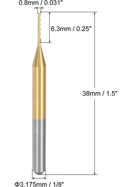 10 Adet Titanyum Ceket Karbür Uç Fabrikası Gravür Freze Kesici Cnc Yönlendirici Bitleri Pcb Makinesi Için 1/8 Inç Şaft 0 8mm (Yurt Dışından) fırsatları