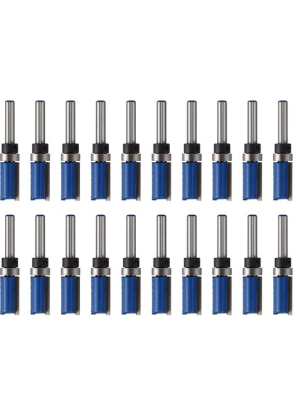 20PCS 1/4inch Shank Yönlendirici Bit Ikiz 2 Yivli Imparatorluk Jig Şablon Kesici Ahşap (Yurt Dışından)