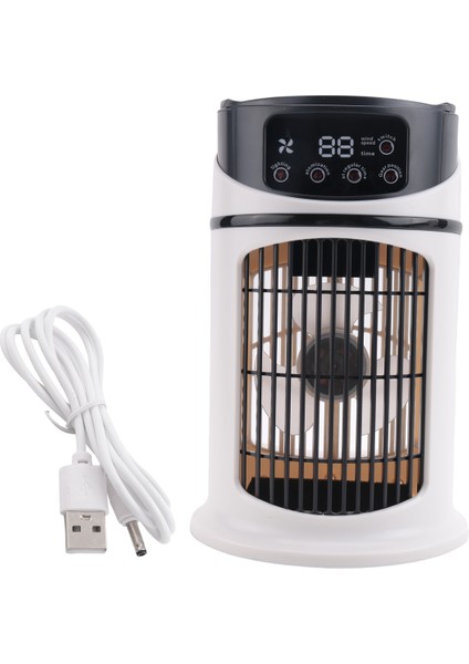 Taşınabilir Klima Ev Mini Hava Soğutucu Ofis Için Taşınabilir Klima 6 Vites Rüzgar Siyah Beyaz (Yurt Dışından)