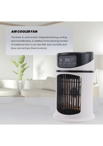 Taşınabilir Klima Ev Mini Hava Soğutucu Ofis Için Taşınabilir Klima 6 Vites Rüzgar Siyah Beyaz (Yurt Dışından) indirimleri