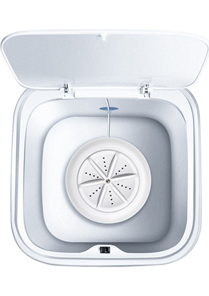 Ultrasonik Turbo 10L Otomatik Elektrikli Silindir Mini Çamaşır Makinesi Taşınabilir Hızlı Temizleme Yıkama Aracı (Makaron Beyazı) (Yurt Dışından)