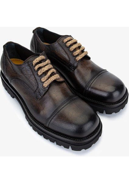 Erkek Hakiki Deri Kahverengi Casual Ayakkabı 1158 529 Erk Ayk SK25-26 T.moro fiyatları