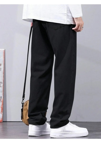 Erkek Baggy Fit Asit Yıkama Jean Kot Pantolon fiyatları