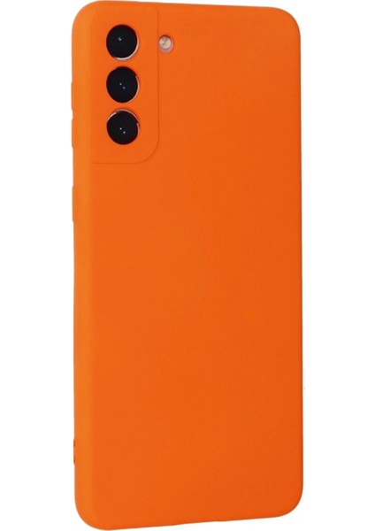 Samsung Galaxy S21 Plus Kılıf Nano Içi Kadife Silikon - Turuncu modelleri