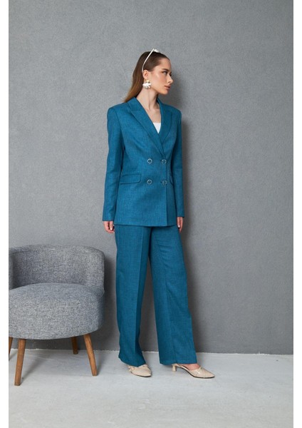 4 Düğmeli Kruvaze Yünefekt Takım Petrol indirimleri