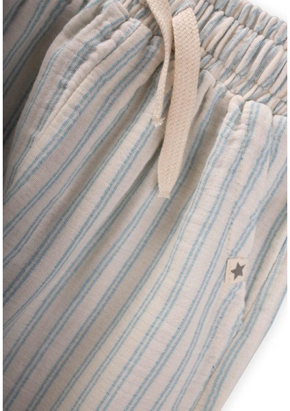 Müslin Pantolon 1-10 Yaş Mavi Çift Çizgili modelleri