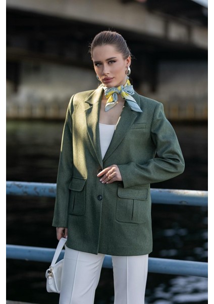 Torba Cepli Iki Düğmeli Yünefekt Ceket Haki modelleri