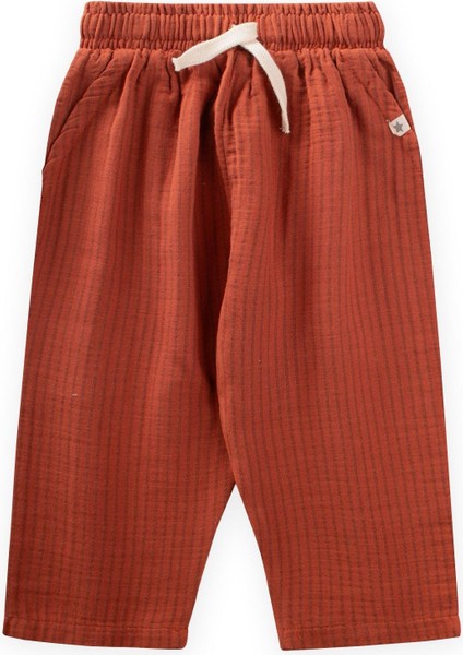 Müslin Pantolon 1-10 Yaş Rust Ince Çizgili