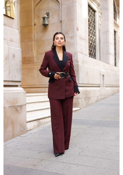 Gold Kemerli Garnili Kruvaze Takım Bordo fırsatları