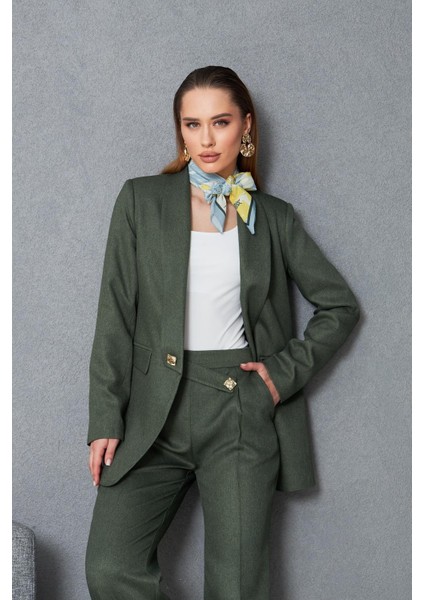 Kare Düğmeli Yünefekt Takım Haki fiyatları