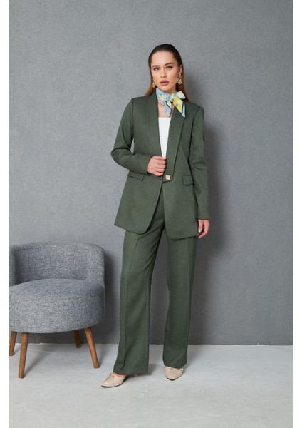 Kare Düğmeli Yünefekt Takım Haki indirimleri