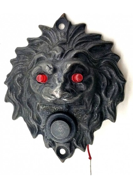 Antika Tarz Dekoratif Pirinç Kapı Zili - 100X78 Mm, Oksit, LED Işıklı