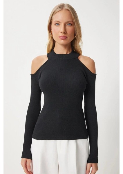 Kadın Uzun Kollu Omuz Dekolteli Kaşkorse Kumaş Bluz fırsatları