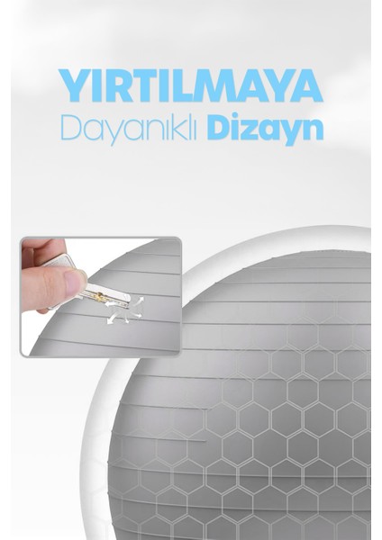 65 cm Pilates Topu ve Pompa Seti | 155-170 cm Boy Için Uygun Dayanıklı Anti-Slip Gri fiyatları