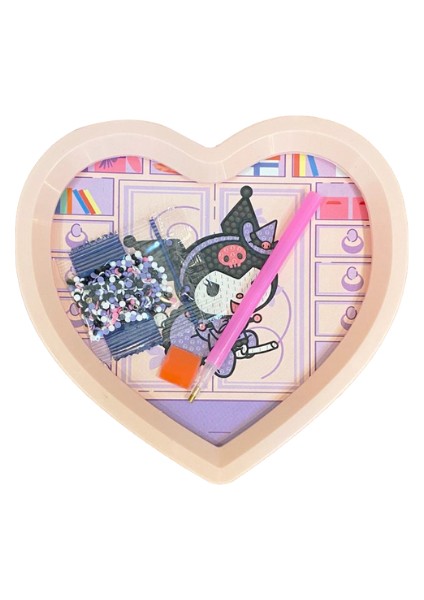 Kuromi, My Melody Kalpli Özel Tasarım Elmas Mozaik Boyama Seti Renkli Kendin Yap Mor