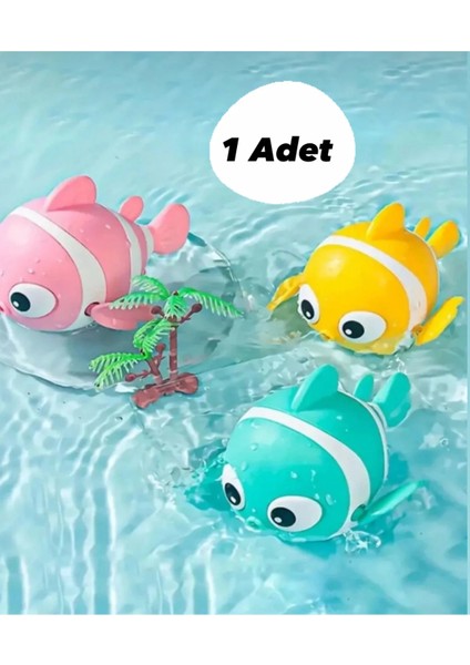 1 Adet Kurmalı Balık Bebek Banyo Oyuncağı - Bebek ve Çocuklar Için Su Oyuncağı (Renkli)