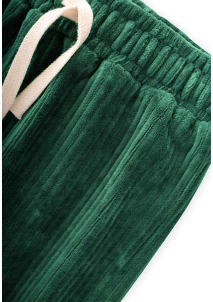 Fitilli Kadife Jogger Pantolon 1-10 Yaş Yeşil modelleri