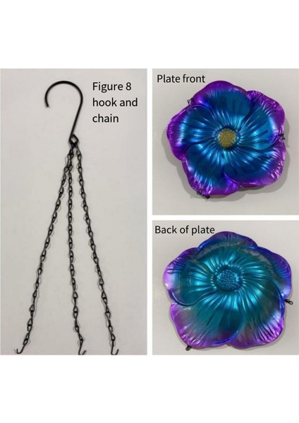 Metal asılı kuş banyo tepsisi açık havada bahçe dekoru asılı kase kuşu besleyici çiçek tasarım plakası kuş besleyici (Yurt Dışından) indirimleri