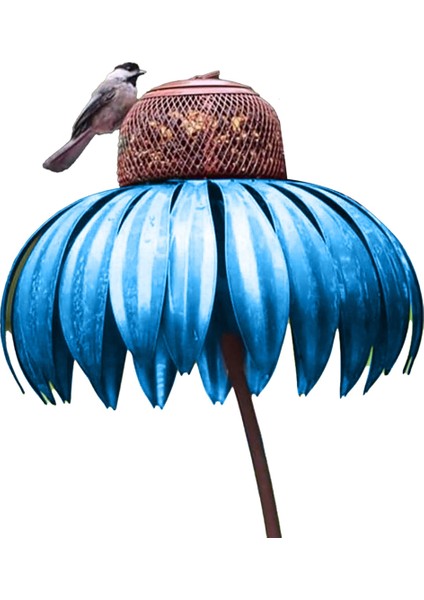 Mavi Besleyici Şişesi Stand Açık Bahçe Çiçek Şeklinde Kuş Besleyici (Yurt Dışından)