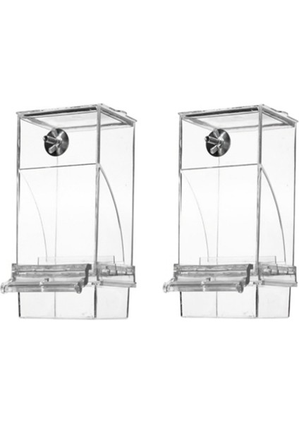 Otomatik şeffaf kuş besleyici, karışıklık yok otomatik kuş besleyicisi şeffaf gıda konteyner kafesi içen (Yurt Dışından)