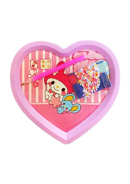 Kuromi, My Melody Kalpli Özel Tasarım Elmas Mozaik Boyama Seti Renkli Kendin Yap Pembe