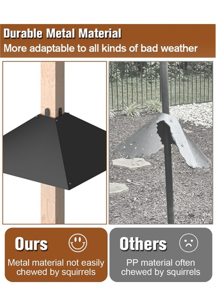 Post için metal sincap bölmesi, kuş besleyici direkler için sincap geçirmez bölmeler, ahşap kutup için açık sincap koruyucusu (Yurt Dışından) indirimleri