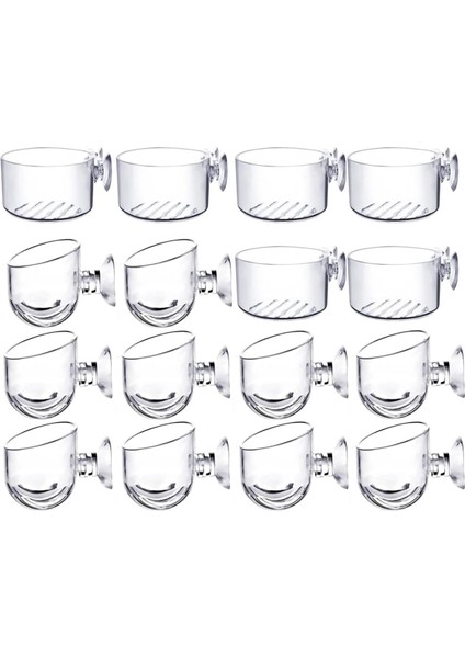 16pcs su bitki fincanları, şeffaf akrilik su bitki potu emişli, akvaryum dekorasyonu 2 şekil (Yurt Dışından)