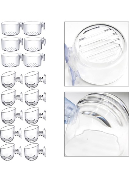 16pcs su bitki fincanları, şeffaf akrilik su bitki potu emişli, akvaryum dekorasyonu 2 şekil (Yurt Dışından) indirimleri