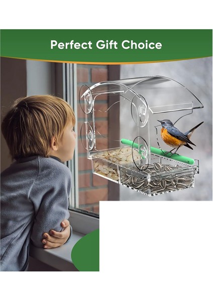 4 güçlü vantuzlu pencere kuş besleyici, dışarıda pencere kuş besleyici temizlik, pencere için akrilik kuş evi (Yurt Dışından) fırsatları