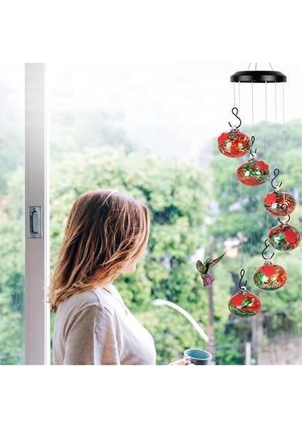 Büyüleyici rüzgar çanları dış mekan için kuş besleyicileri, dış bahçe dekoru için kuş besleyici topu kırmızı+mavi (Yurt Dışından) fiyatları