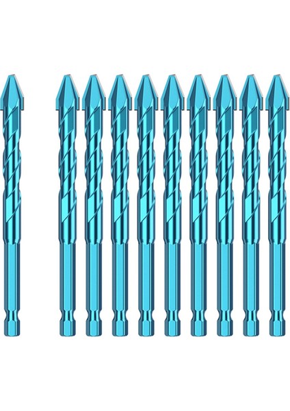 10PCS Fayans Biti Mavi Kürek Matkap Ucu Seti Yüksek Sertlik Eksantrik Matkap Kablosuz Matkap Elektrikli Aletler Aksesuarlar 10MM (Yurt Dışından)