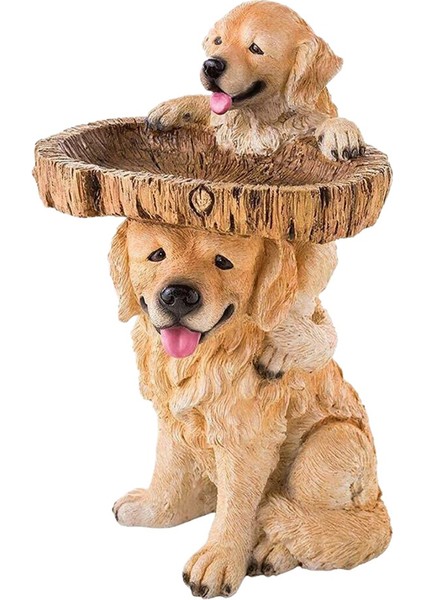 Reçine heykel kuş besleyicileri, oyma reçine kuş banyosu, açık ev el sanatları reçine bahçesi çim dekorasyonları dekor heykel B (Yurt Dışından)