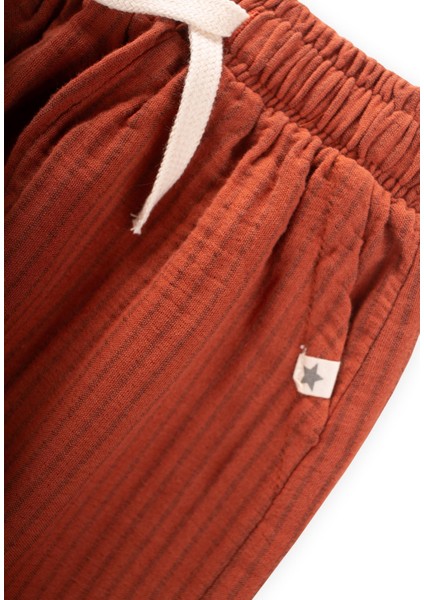 Müslin Pantolon 1-10 Yaş Rust Ince Çizgili modelleri