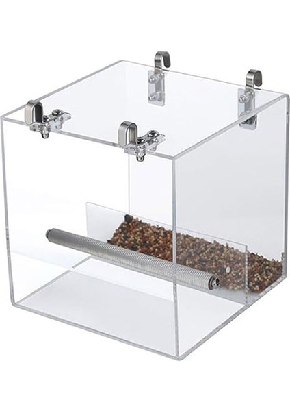 Kafes Kuş Besleyicisi için Dağınık Kuş Besleyici Yok Kafes için Otomatik Kuş Besleyici, Akrilik Kuş Besleyici Parrot Kafes Yiyecek Besleyici (Yurt Dışından)