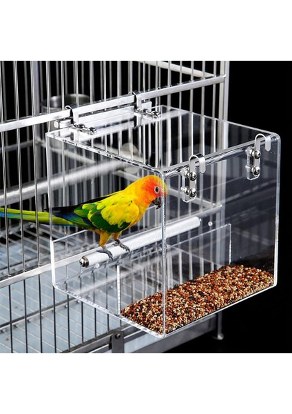 Kafes Kuş Besleyicisi için Dağınık Kuş Besleyici Yok Kafes için Otomatik Kuş Besleyici, Akrilik Kuş Besleyici Parrot Kafes Yiyecek Besleyici (Yurt Dışından) fiyatları