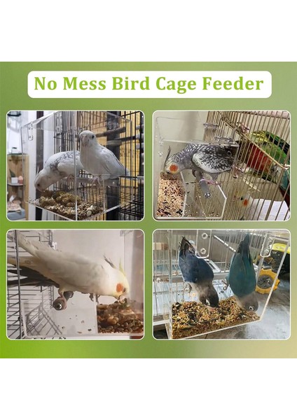 Kafes Kuş Besleyicisi için Dağınık Kuş Besleyici Yok Kafes için Otomatik Kuş Besleyici, Akrilik Kuş Besleyici Parrot Kafes Yiyecek Besleyici (Yurt Dışından) modelleri