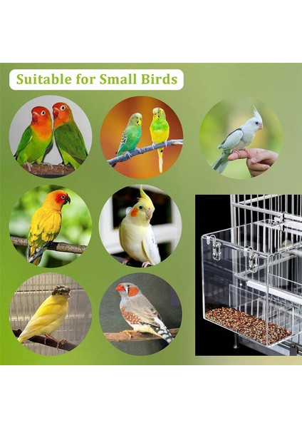 Kafes Kuş Besleyicisi için Dağınık Kuş Besleyici Yok Kafes için Otomatik Kuş Besleyici, Akrilik Kuş Besleyici Parrot Kafes Yiyecek Besleyici (Yurt Dışından) indirimleri