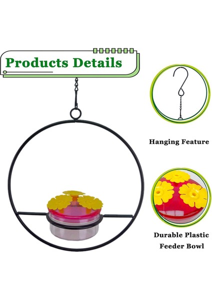 3 adet Hakkalaşım Besleyici, İstiflenebilir Asma Humming Kuş Besleyici Metal Çerçeve ve Kırmızı Plastik Kase Kalp (Yurt Dışından) indirimleri