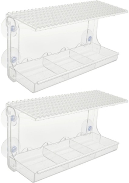 Pencere Kuş Besleyici Temiz Kuş Besleyicileri Pencere 4 Emme Bardağı ve Söndürülebilir Tepsiyle Monte Teslimat Kuş Evi (Yurt Dışından)