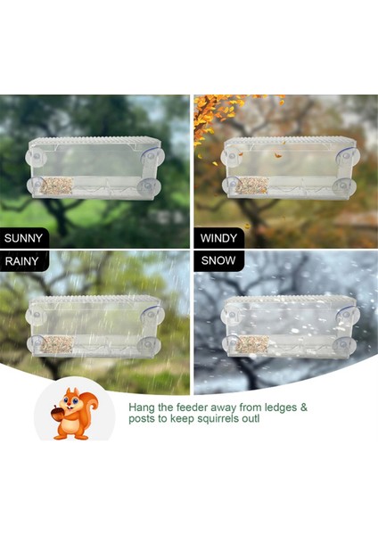 Pencere Kuş Besleyici Temiz Kuş Besleyicileri Pencere 4 Emme Bardağı ve Söndürülebilir Tepsiyle Monte Teslimat Kuş Evi (Yurt Dışından) fiyatları