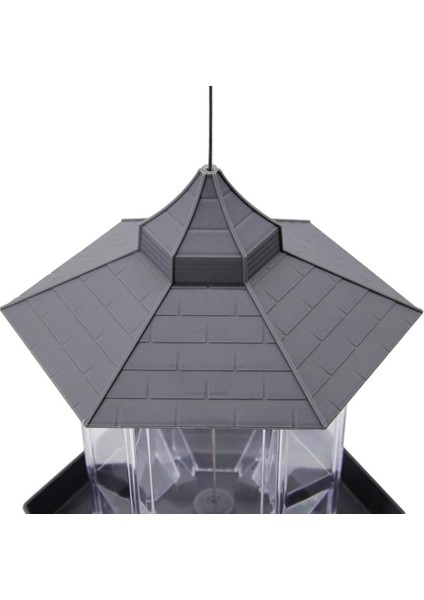 Panorama Kuş Besleyici, Bahçe Bahçesi Dekorasyonu için Çatı Asılı Kuş Besleyici ile Hexagon Hexagon (Gri) (Yurt Dışından) fırsatları