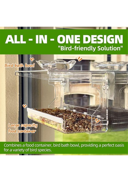 İşaretsiz kendi kendine yapışkan kancaları olan pencere kuş besleyici, dışarıda temiz pencere kuş besleyici, şeffaf kuş evi (Yurt Dışından) indirimleri