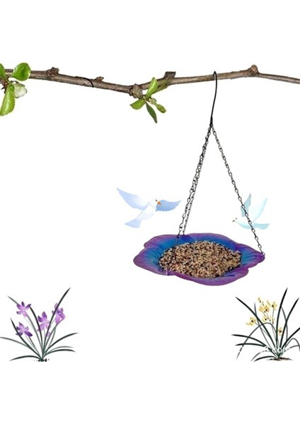 Kuş banyosu asılı küçük kuş besleyici metal besleyici çiçek tepsisi bahçe dekorasyonu için sevimli kuş besleyici tepsisi altın-kahverengi (Yurt Dışından) fiyatları