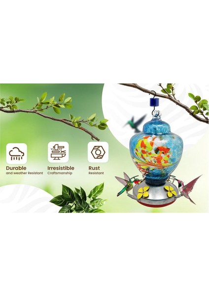 Açık Havada Asılı Için Bahçe Kuş Besleyicileri, Kadınlar Için Kuş Hediyeleri, Üflemeli Cam Kuş Besleyici B (Yurt Dışından) fırsatları
