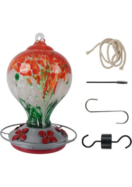 5 tünemiş el üflemeli cam kuş besleyicileri açık havada 30 fuild oz, b (Yurt Dışından)